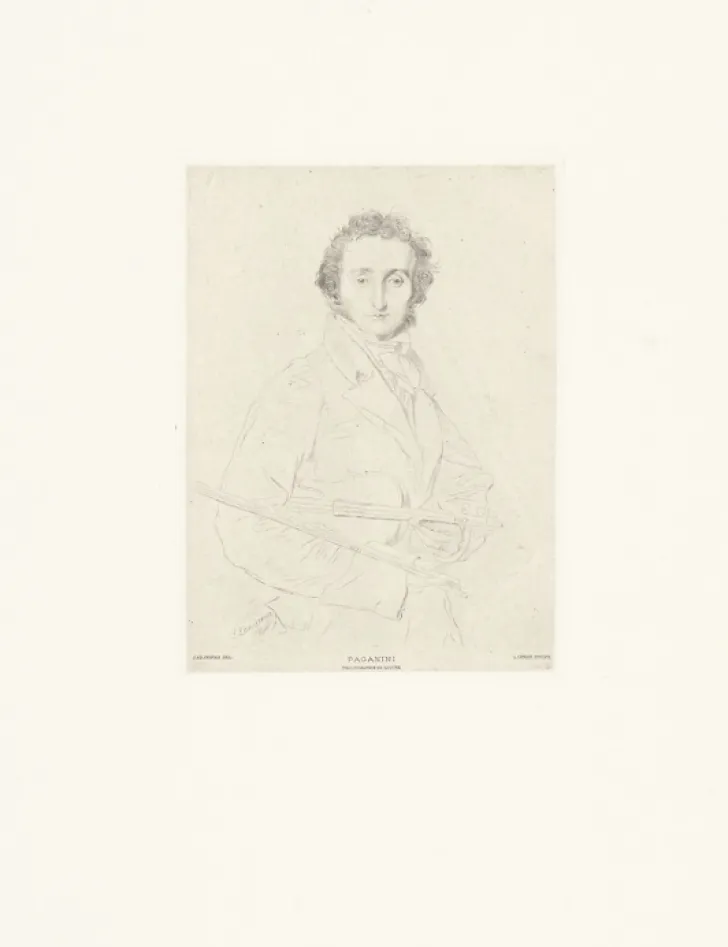 Sale Boutiques de musées Estampe Portrait de Paganini violoniste et compositeur - Jean Auguste Dominique Ingres