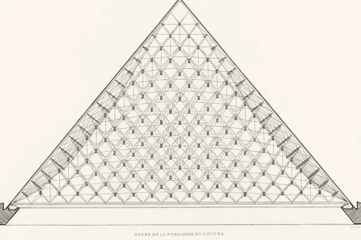 Boutiques de musées Paris Et Le Louvre|Créations Contemporaines-Estampe Pyramide du Louvre - Ieoh Ming Pei