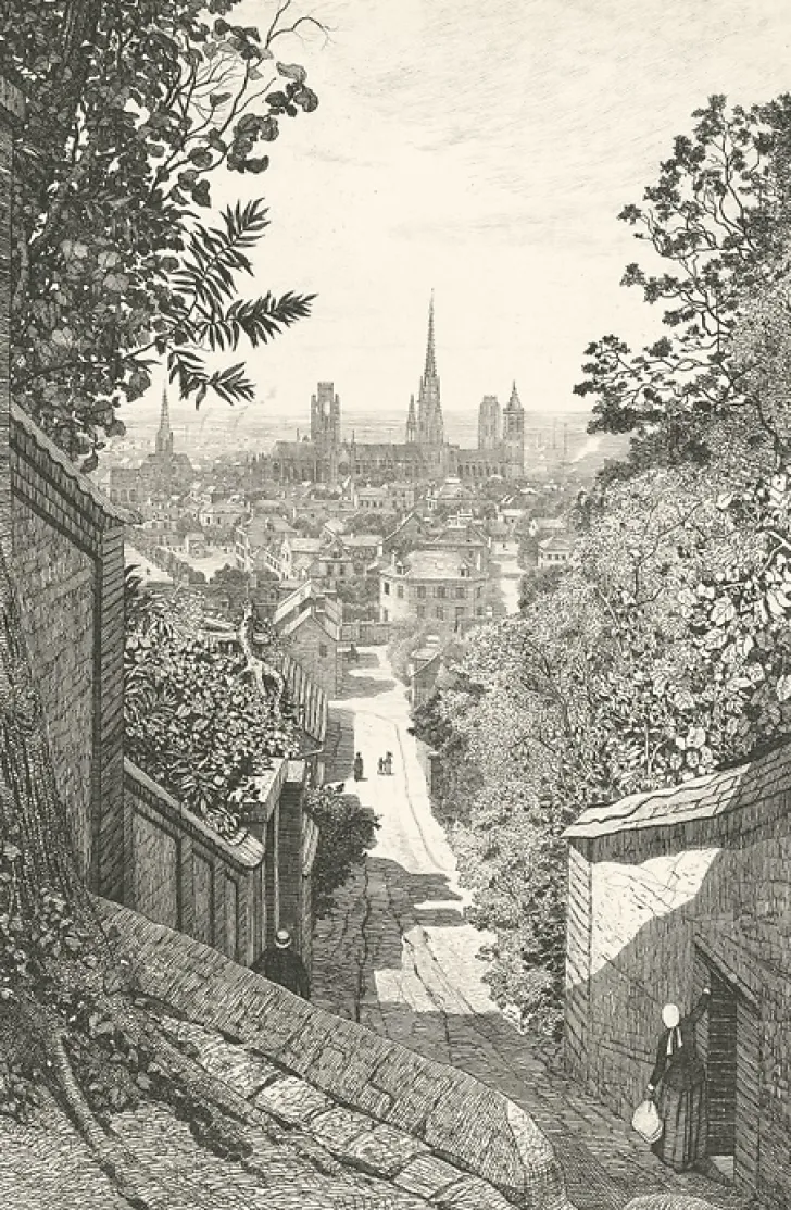 Outlet Boutiques de musées Estampe Rouen, Vue prise de la rue Louis Bouillet - Emile-Frédéric Nicolle