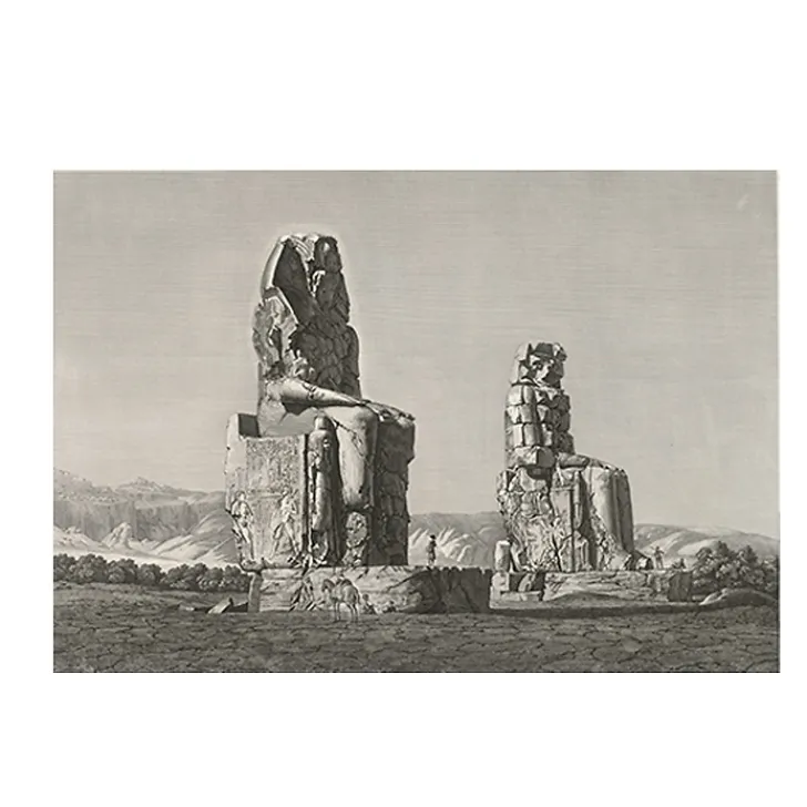 Boutiques de musées Description De L'Égypte-Estampe Thèbes, Memnonium Vue des deux colosses