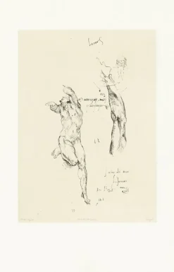 Boutiques de musées Dessins-Estampe Étude d'homme nu et étude de bras - Michel-Ange