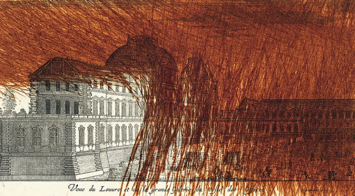 Clearance Boutiques de musées Estampe Vue du Louvre et de la Grande Galerie du côté des offices - Arnulf Rainer 1992