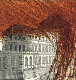 Clearance Boutiques de musées Estampe Vue du Louvre et de la Grande Galerie du côté des offices - Arnulf Rainer 1992