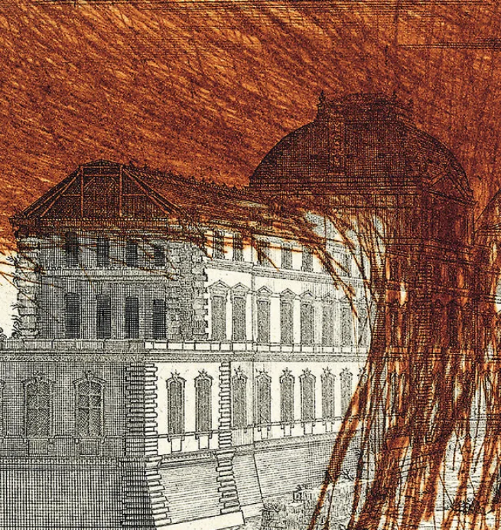 Clearance Boutiques de musées Estampe Vue du Louvre et de la Grande Galerie du côté des offices - Arnulf Rainer 1992