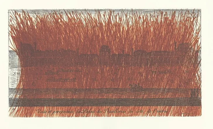 Boutiques de musées Paris Et Le Louvre|Créations Contemporaines-Estampe Vue en perspective du palais des Tuileries du côté de l'entrée - Arnulf Rainer 1992