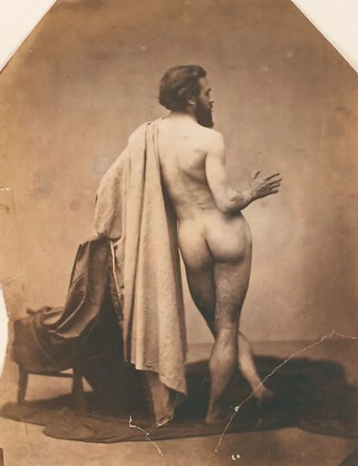 Boutiques de musées Toiles Encadrées|Affiches D'Art Encadrées-Etude de nu masculin de dos (Edmond Lebel') (toiles encadrées)