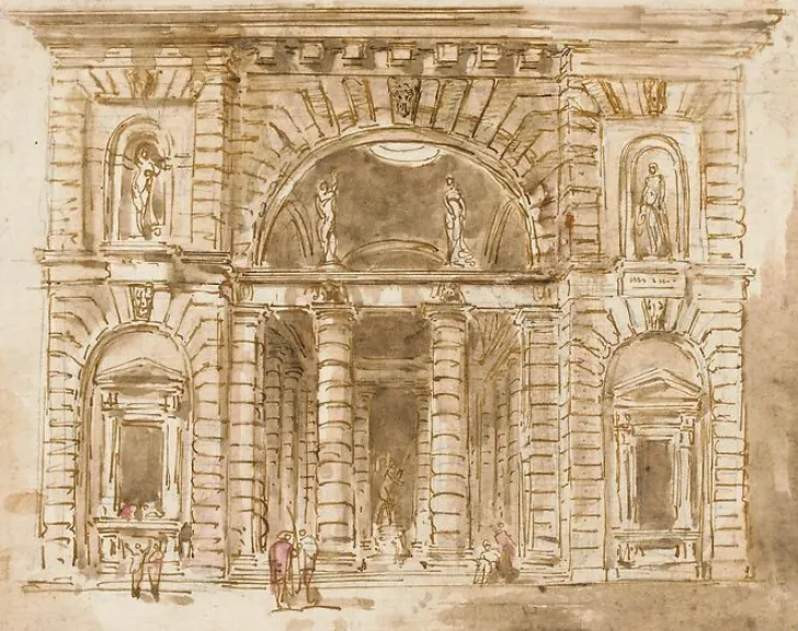 Sale Boutiques de musées Façade de palais avec portail monumental (panneaux aluminium)