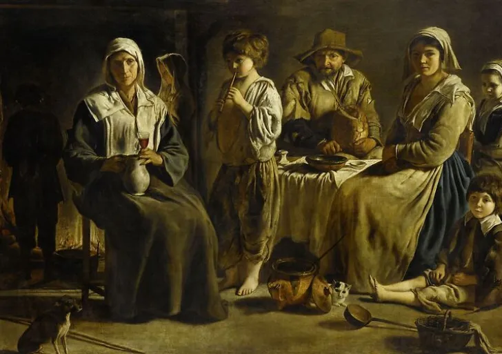 New Boutiques de musées Famille de paysans dans un intérieur (panneaux aluminium)