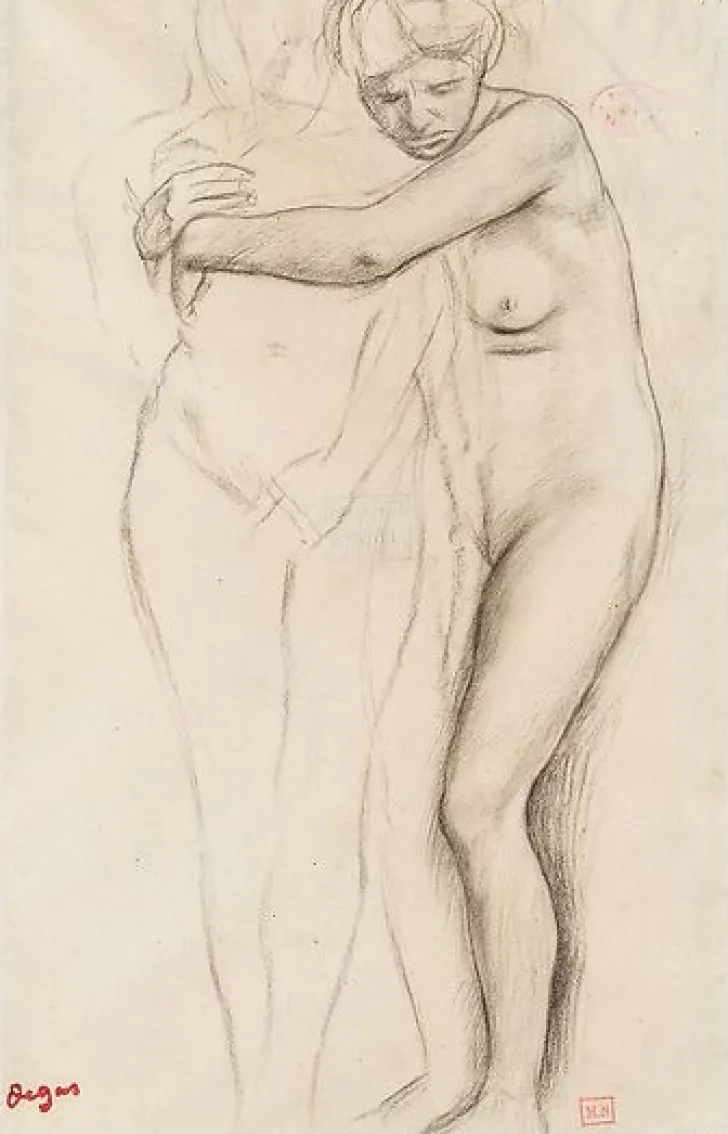 Boutiques de musées Panneaux Aluminium|Panneaux Acryliques-Femme nue, enlaçant une figure à sa droite, étude pour Scène de guerre au Moyen Âge, dit à tort Les Malheurs de la ville d'Orléans (panneaux aluminium)