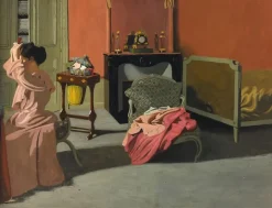 Online Boutiques de musées Femme se coiffant (panneaux aluminium)