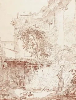 Sale Boutiques de musées Femme étendant du linge, dans une cour (panneaux aluminium)