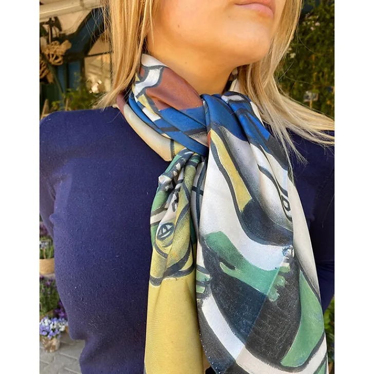 Online Boutiques de musées Foulard Fernand Léger - Les cyclistes - Brochier Soieries