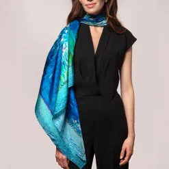 Boutiques de musées Foulards, Étoles, Châles-Foulard Nymphéas - Reflets verts