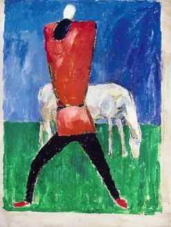 Boutiques de musées Panneaux Acryliques|Toiles Encadrées-Homme et cheval (panneaux acryliques)