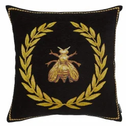 Boutiques de musées Art De La Maison-Housse de coussin Abeille - Fonds noir - Jules Pansu - 45 x 45 cm