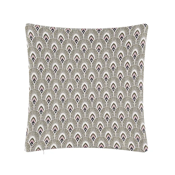 Boutiques de musées Art De La Maison-Housse de coussin Art Nouveau Paon rose - 36 x 36 cm