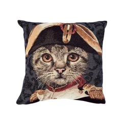Discount Boutiques de musées Housse de coussin Chat Napoléon - Bleu
