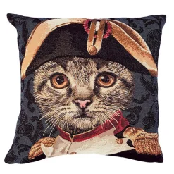 Discount Boutiques de musées Housse de coussin Chat Napoléon - Bleu