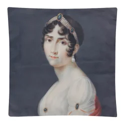 Boutiques de musées Housse de coussin en velours Jacques-Louis Comte - Portrait de Joséphine 45x45 cm