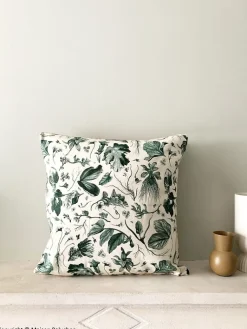 Boutiques de musées Housse de coussin verte Herbier du roi - Maison Baluchon