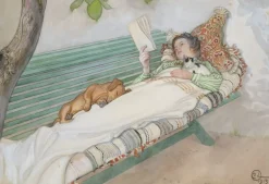 Clearance Boutiques de musées Jeune femme allongée sur un banc (panneaux aluminium)