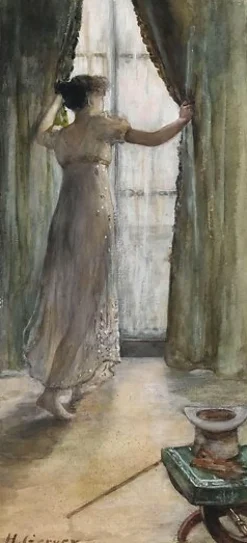 Clearance Boutiques de musées Jeune femme debout, vue de dos, devant une fenêtre (toiles sur châssis)