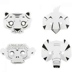 Discount Boutiques de musées Kit créatif 4 masques de la jungle 3D à colorier