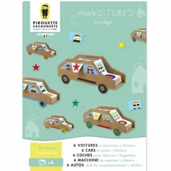 Boutiques de musées Loisirs Créatifs-Kit créatif 6 voitures à construire + Stickers