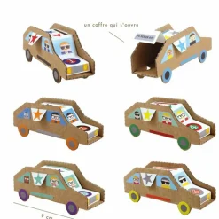 Boutiques de musées Loisirs Créatifs-Kit créatif 6 voitures à construire + Stickers