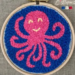 Boutiques de musées Loisirs Créatifs-Kit Punch Needle 1 Motif - Coulpe le Poulpe