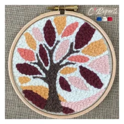 Boutiques de musées Loisirs Créatifs-Kit Punch Needle 1 Motif Arbre d'automne
