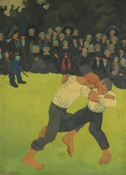 Boutiques de musées Panneaux Acryliques|Toiles Sur Châssis-La lutte bretonne (panneaux acryliques)