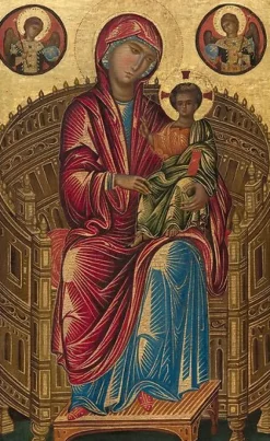 Outlet Boutiques de musées La Vierge et l'Enfant en trône avec deux anges, dite Madone Mellon (affiches d'art)