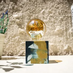 Boutiques de musées Design-Lampe Tie&Dye - Bleu Pétrole et Jaune