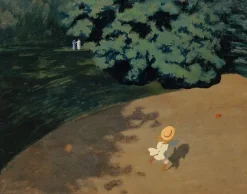 Boutiques de musées Toiles Sur Châssis|Panneaux Aluminium-Le ballon ou Coin de parc avec enfant jouant au ballon (toiles sur châssis)