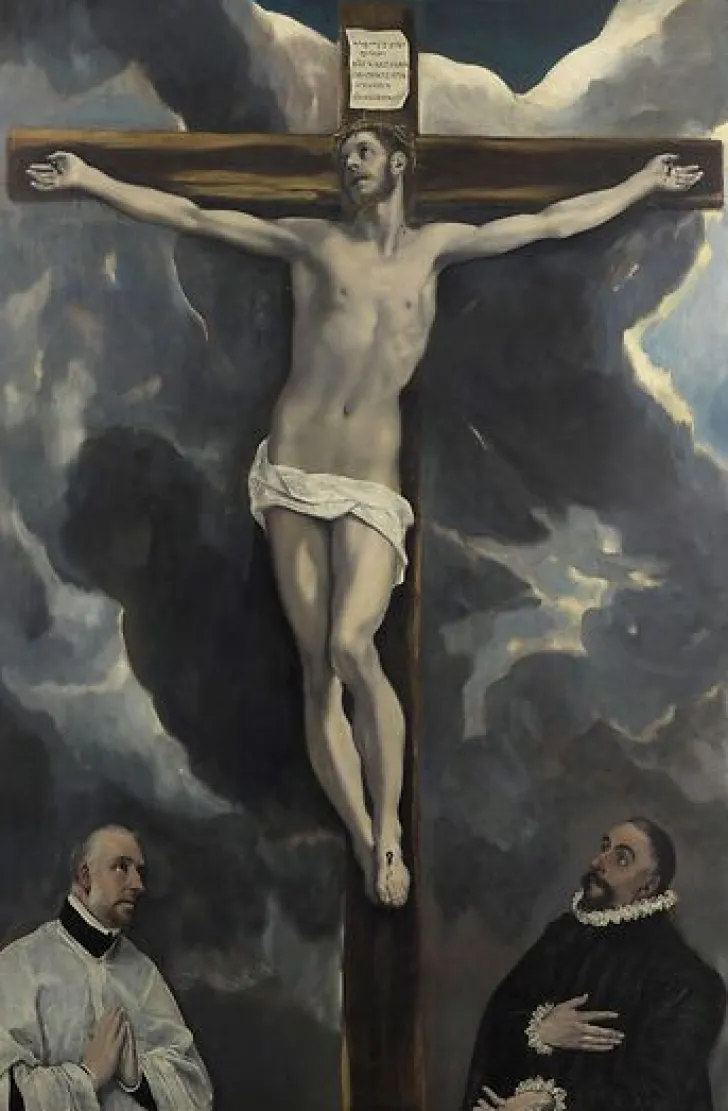 Boutiques de musées Panneaux Aluminium|Panneaux Acryliques-Le Christ en croix adoré par deux donateurs (panneaux aluminium)