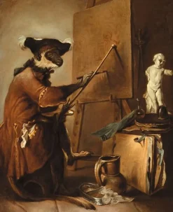 Boutiques de musées Toiles Encadrées|Affiches D'Art Encadrées-Le Singe peintre (toiles encadrées)