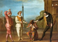 Boutiques de musées Affiches D'Art Encadrées|Toiles Encadrées-Le Tombeau de maître André : Arlequin soldat gourmand (affiches d'art encadrées)