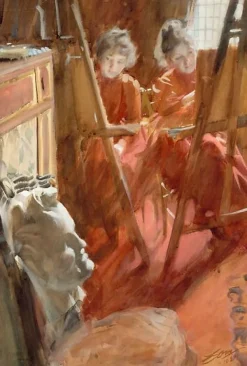 Boutiques de musées Panneaux Aluminium|Panneaux Acryliques-Les Demoiselles Schwartz dessinant (panneaux aluminium)