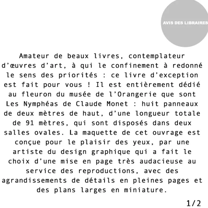 Boutiques de musées Livres D'Art|Guides De Musées-Les Nymphéas Monet