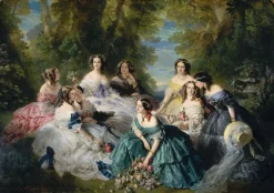 Boutiques de musées Toiles Encadrées|Affiches D'Art Encadrées-L'impératrice Eugénie entourée des dames d'honneur du palais (toiles encadrées)