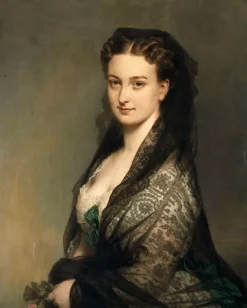 Boutiques de musées Toiles Encadrées|Affiches D'Art Encadrées-L'inconnue à la mantille (toiles encadrées)