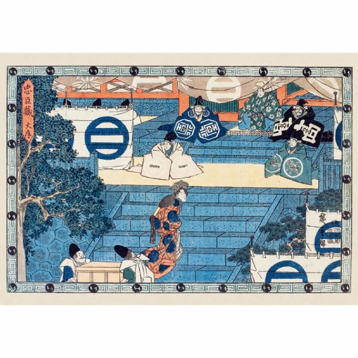 Boutiques de musées Cartes Et Marques Pages-Lot de 16 cartes postales 14 x 20 cm - Hiroshige - Le trésor des vassaux fidèles