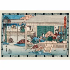 Boutiques de musées Cartes Et Marques Pages-Lot de 16 cartes postales 14 x 20 cm - Hiroshige - Le trésor des vassaux fidèles