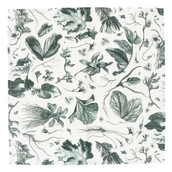 Hot Boutiques de musées Lot de 2 serviettes de table L'Herbier du Roi Vert - 42x42 cm