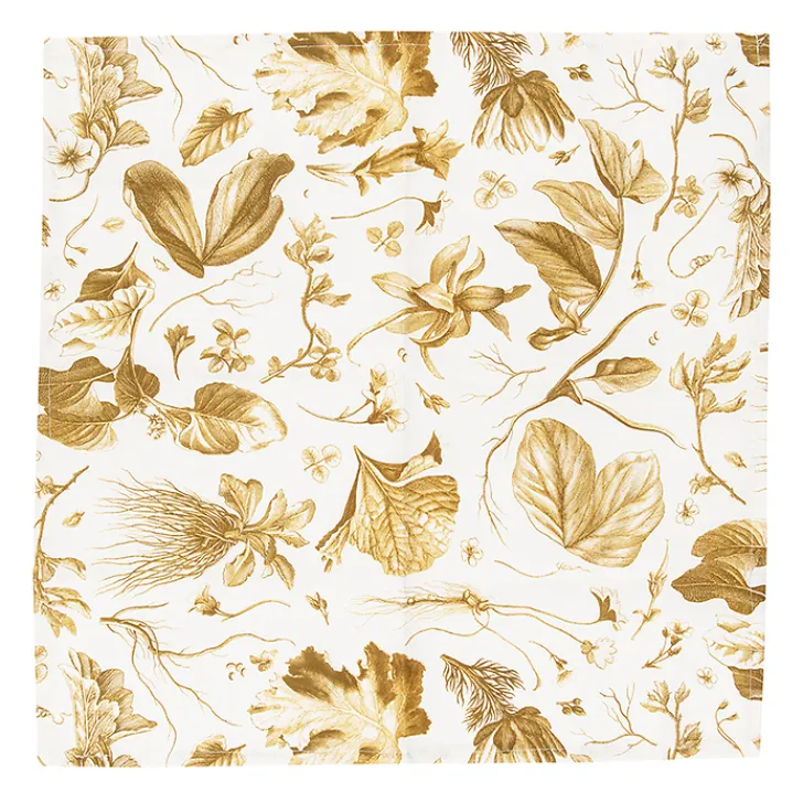 Outlet Boutiques de musées Lot de 2 serviettes de table L'Herbier du Roi Bronze - 42x42 cm