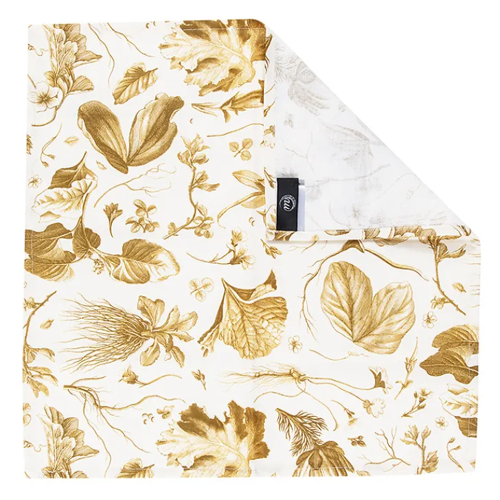 Outlet Boutiques de musées Lot de 2 serviettes de table L'Herbier du Roi Bronze - 42x42 cm