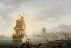 Boutiques de musées Affiches D'Art|Toiles Sans Cadre-Marine, le midi, pêcheurs tirant un filet (affiches d'art)