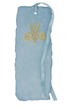 Outlet Boutiques de musées Marque-page papier bouilli en cuve - Monogramme de Marie-Antoinette - Bleu