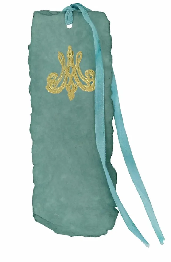 Online Boutiques de musées Marque-page papier bouilli en cuve - Monogramme de Marie-Antoinette - Céladon